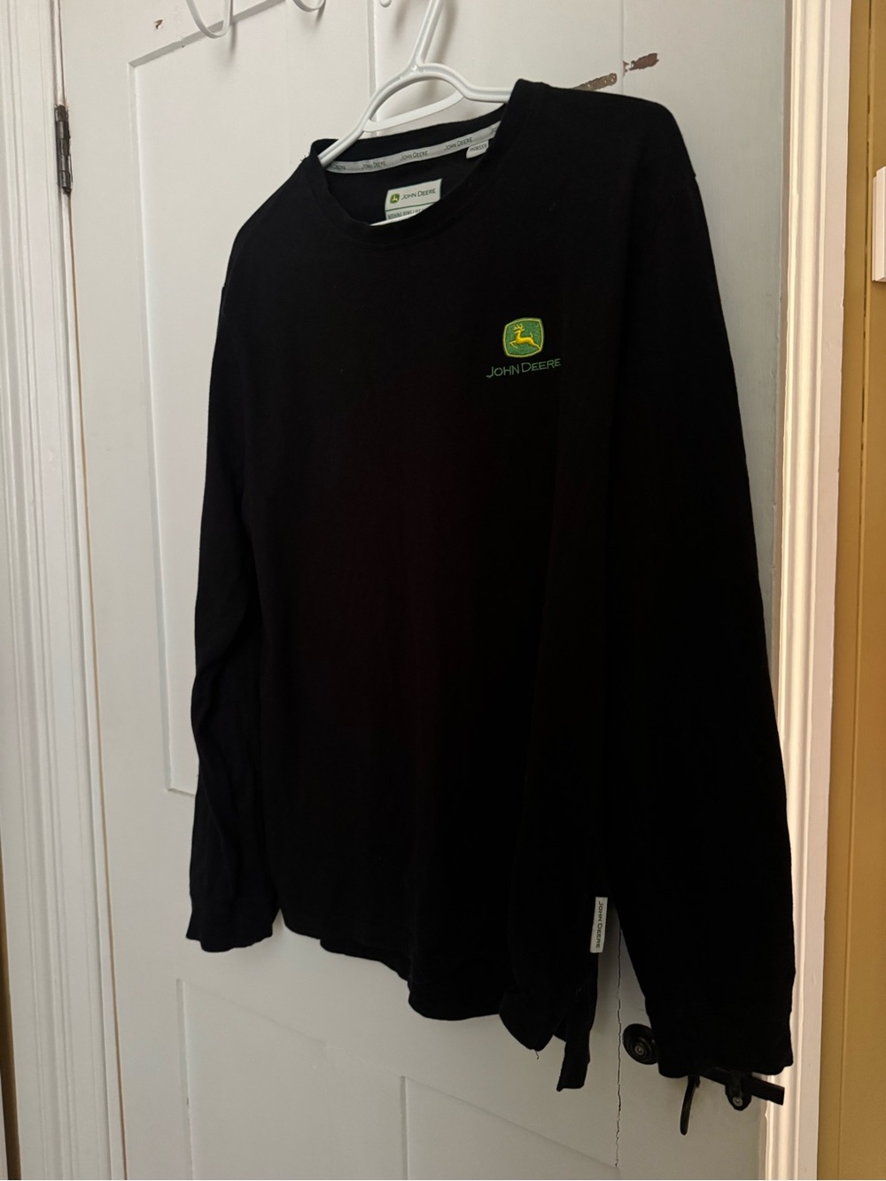 John Deere Black Crewneck long sleeve shirt with Green Logo